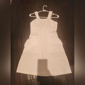 Reformation White Denim Dress with Pockets Size 2